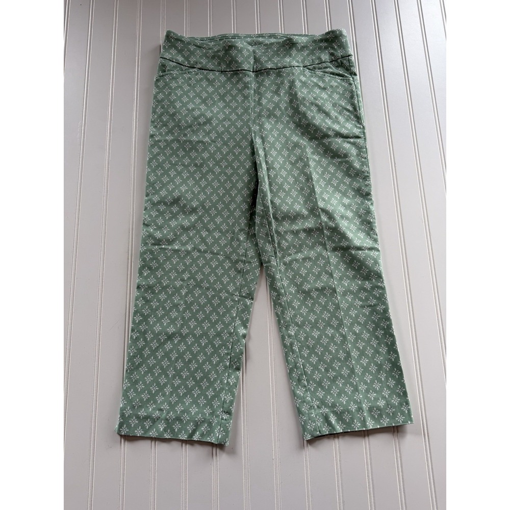 Coral Bay Womens Capri Pants 8 Mint Green Pull On Straight Crop Golf Casual
